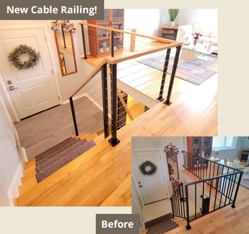 facebook before and after cable stair railing installation