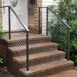 custom exterior cable stair railing