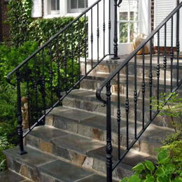 custom exterior picket stair railing