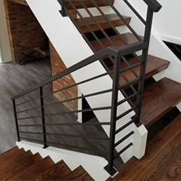 custom interior welded horizontal stair railing