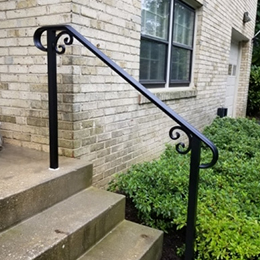 single-line step railing