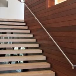 wall-mounted stair handrail